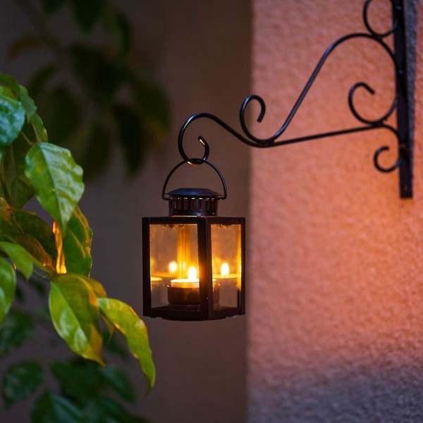 Vintage stil hængende lanterner til fyrfadslys, havelanterner til stearinlys, sorte stearinlys fyrfadsstager til indendørs og udendørs endda