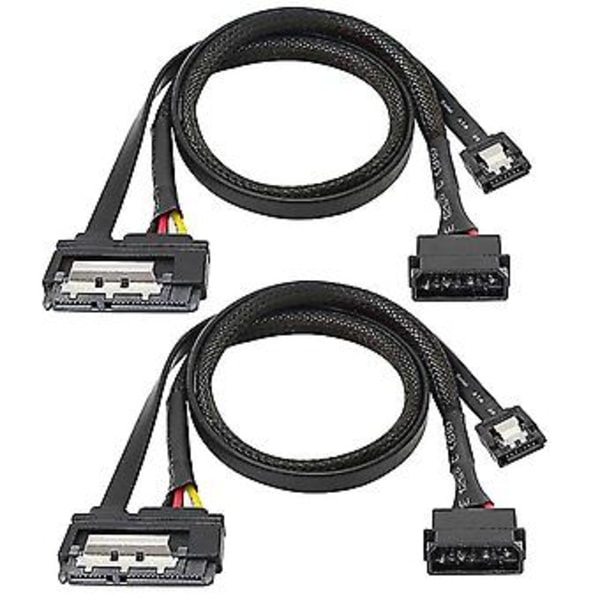 2 kpl Sata 6g datakaapeli, Sata 2-in-1 jatkojohto, lp4 Ide - Sata 15p Fe sarjaliitännällä A