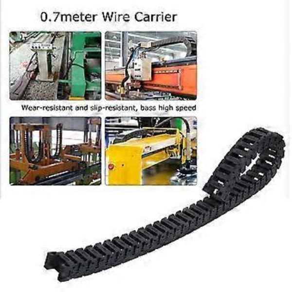 Kabelkjedebærer i nylon, Wire Carrier BridgeTowline, Stille, Avtakbar S18 x 25 0,7 meter