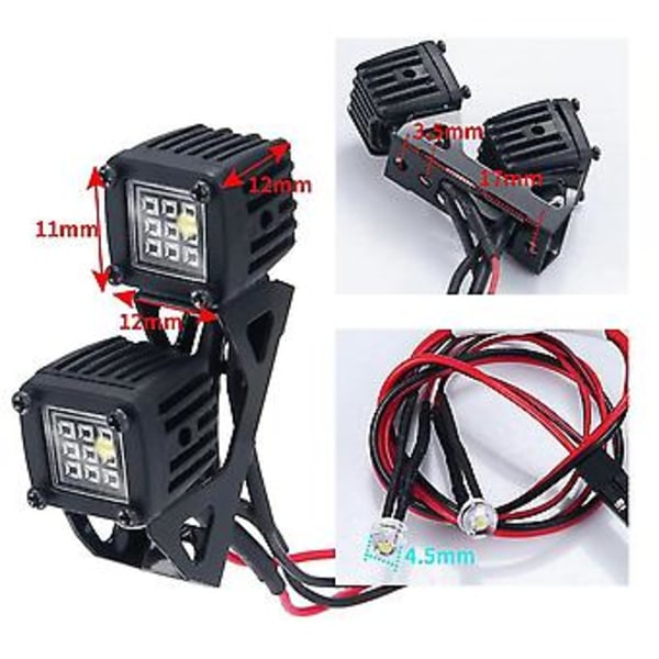 Modifiserte frontlykter Spotlights Biltopplys Bumperlys For Axial Scx10 Traxxas Trx4 Trx6 1/10 R