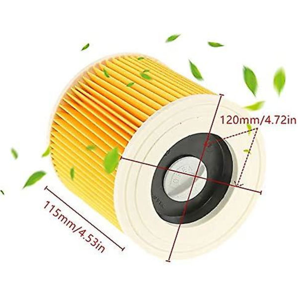 Vaskbare filtre til Karcher Wd2 Wd3 Wd3.200 Wd3300 støvsuger, Karcher filter A-serie våd og tørre filtre 2 par