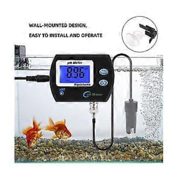 Noggrann pH-mätare för akvarium Multi-parameter Vattenkvalitetsmonitor Online pH-mätare Acidometer E