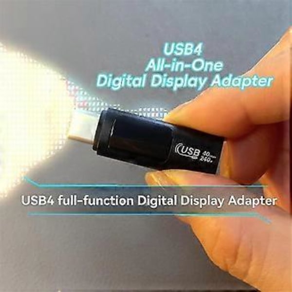 USB C OTG -sovitin Type C - USB Type-C 40Gbps 240W Digitaalinen näyttö OTG -sovitin Tiedonsiirtoadapteri Harmaa