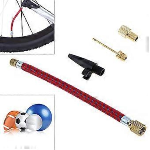 6x Premium Messinki Presta- ja Schrader-adapteri Polkupyörän Rengaspumpun Adapterit Pallopumpun Neula-adapterit Sarja
