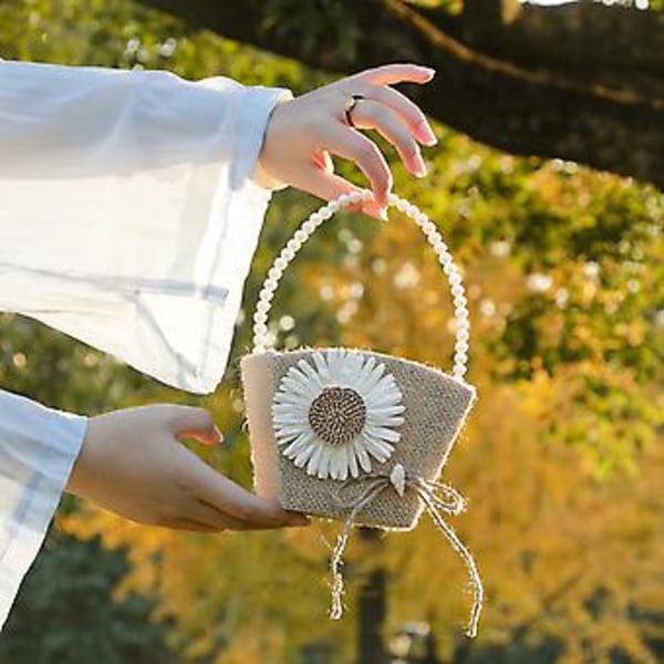 Bröllop Blomsterflicka Korg Blomsterflicka Kronbladskorg för Bröllop