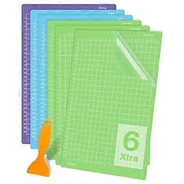 6 st Skärmattor 21,6x30,5 cm För- Xtra 6-pack Återanvändbara Klibbiga (Lätt, Standard, Stark) Grepp Cricket Skärmattor
