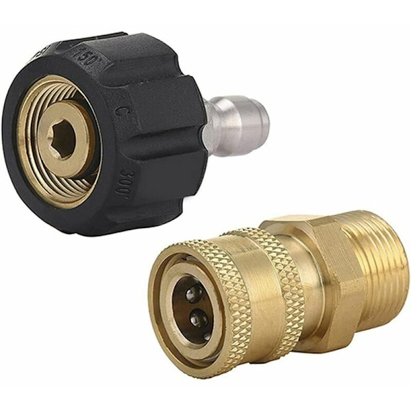 Pressure Washer Quick Connect 3/8" M22 Male Female Connector Fitting Coupler Pressure Washer Brass Quick Disconnect Kit Pressure Washer Coupler 1 Pa