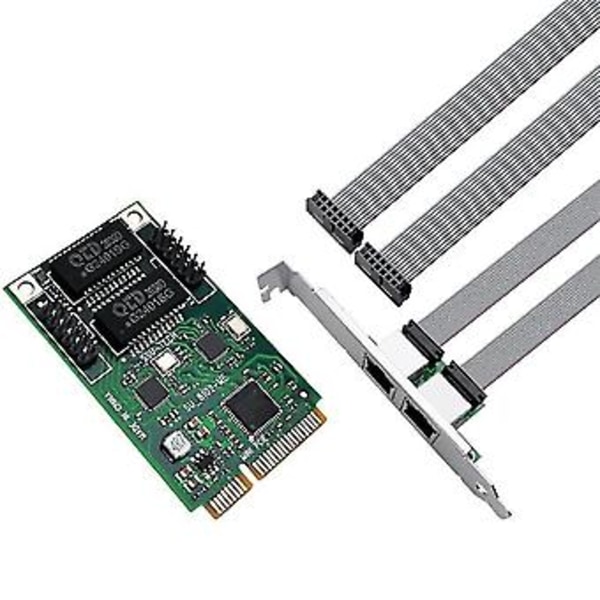 Mini Pcie Till 2 Port Rj45 Nätverkskort Nätverksadapter Internet Lan Adapter Ethernet Gigabit 10/100/1000mbps För Laptop