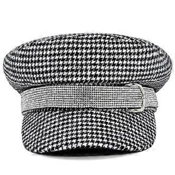 Europæisk og amerikansk britisk flådehat diamantbæltespænde beret koreansk mode peaked cap ottekantet net rød flad kasket