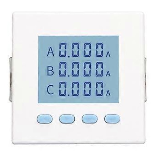 Digital 3-fase Energimåler Tester Elektrisk Strømforbruk Monitor Intelligent LCD AC220V 5A Amperemeter