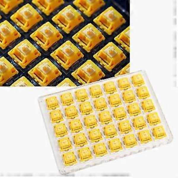 35 st Gateron CAP Switch Milky Gold Switch för Mekaniskt Tangentbord 50m Guld Gul med Akrylbas för Fodral