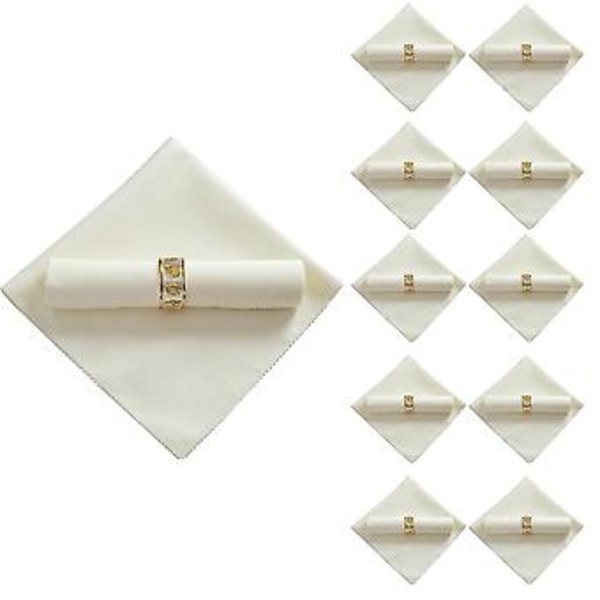 10 stk. 48x48cm Polyester Servietter til Restaurant Bryllup, Beige