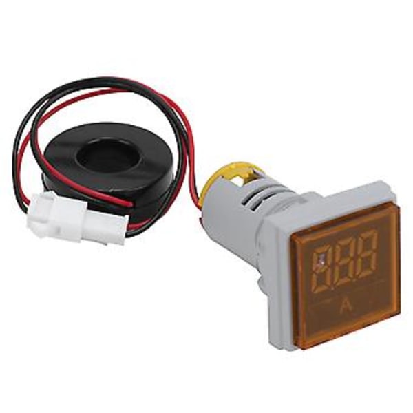 AD16-22FSAY Digital Amperemeter, AC 220V Fyrkantig Strömmätare med Gul Signalindikatorlampa, Hög Precision & Enkel Installation för Elektriska Applikationer