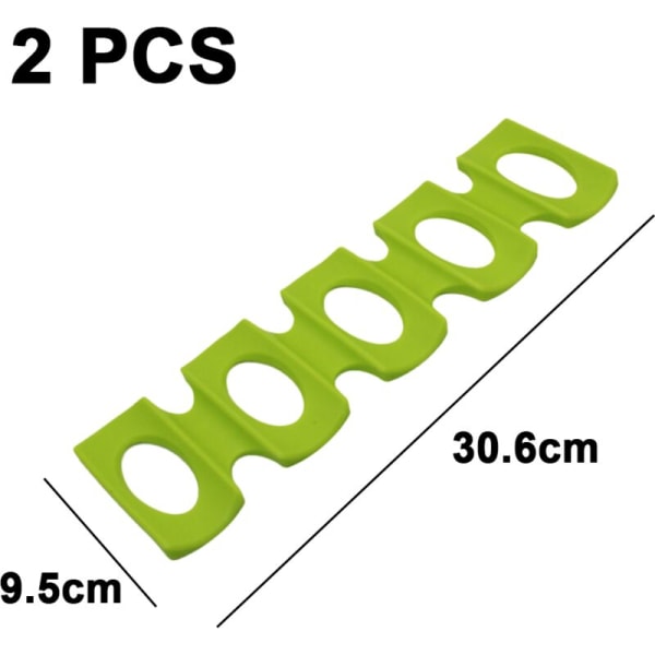 2-pakning flaskestableringsmatte, boksholderstativ Plassbesparende arrangør for kjøleskap, pantry, benkeplate, skap Grønn