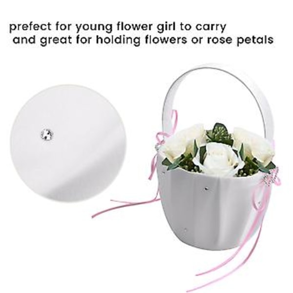 Doub Bryllups Blomsterpikekurv Sateng Rhinest R Bryllupsgave