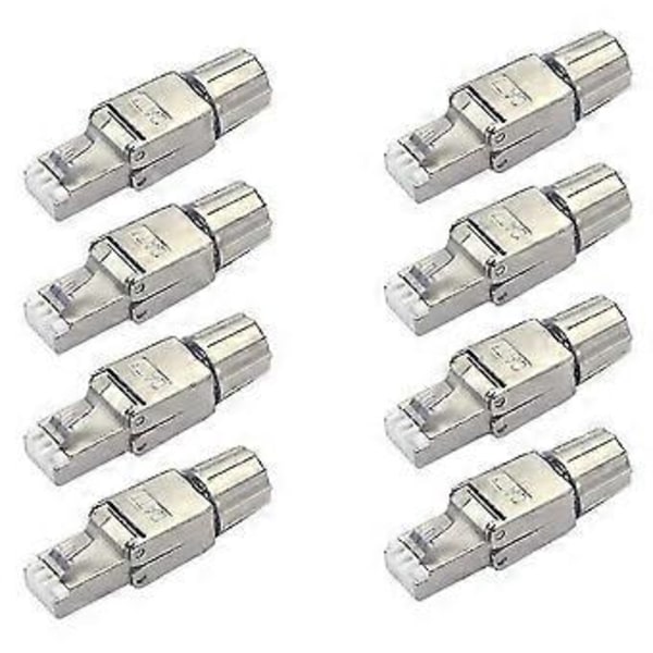 8 stk. RJ45 Cat7-kontakter Verktøyfri Gjenbrukbar Sftp Utp-kabel Rask