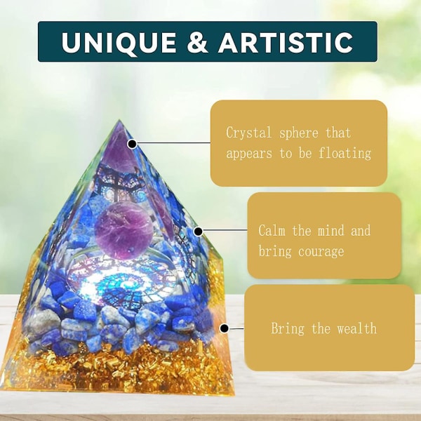 Orgoniittikristallihartsikäsityöt parantavat kristallipyramidit, orgoniittipyramidikiteet ja parantavat kivet D31