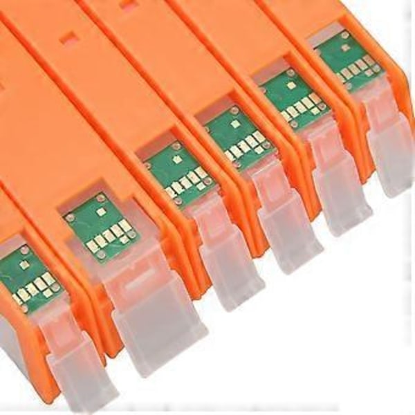 6 stk. 6 Farve Printer Blækpatron Permanent Chip Flydende Robust Genopfyldelig Blækpatron Stor Lille BK C M Y GY 770 771