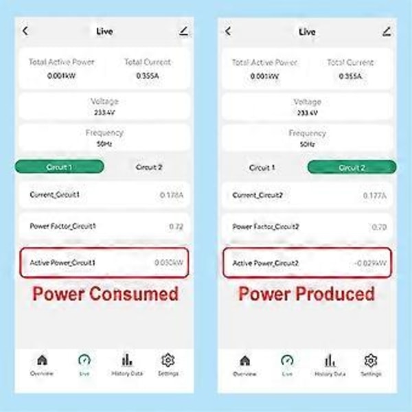 Tuya Smart Life WiFi Kaksisuuntainen Energiamittari 2-kanavainen Din-kisko 80A CT:llä, App-seuranta vienti- ja tuontiteholle