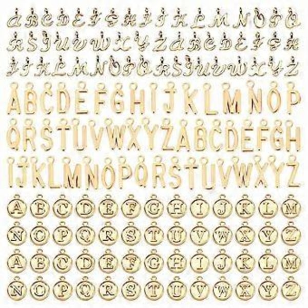 Kirjainkorut, 156 kpl / 6 settiä Aakkoset ABC Kirjainkorut 3 tyyliä Iso A-Z Korut DIY Rannekoru Kaulakoru Koruihin B