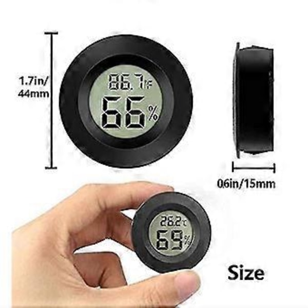 2-pack Mini Digital Hygrometer Mätare Inomhus Termometer, LCD-skärm Temperatur Utomhus Fuktighetsmätare För Humidorer Växthus Cigarrburkar Inku