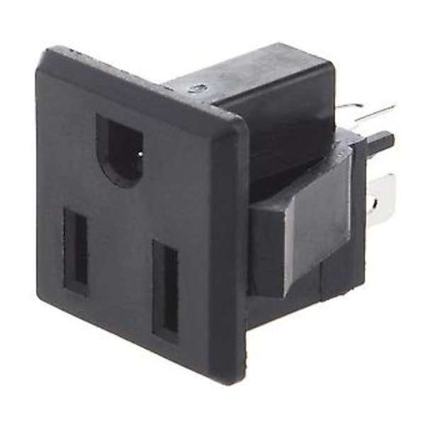 AC 125V 15A Paneeliasennettava US Pistorasia Musta