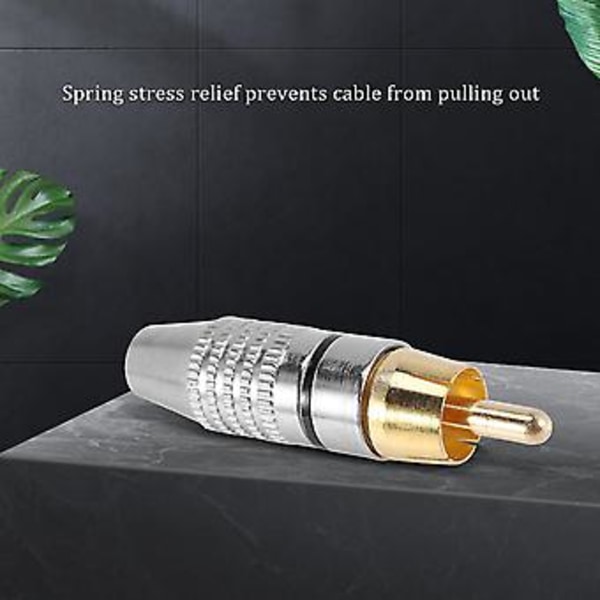 Plug Adapter, O Phono Plated S Connector, hi End - 6-pak, sølv