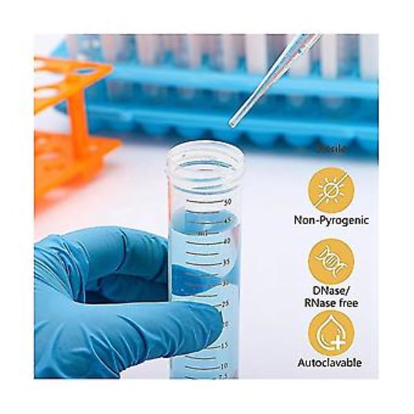 Konisk Centrifugeglas - 50 ml Centrifugeglas, 25 stk. Glas med Lækagesikre Skruelåg, C