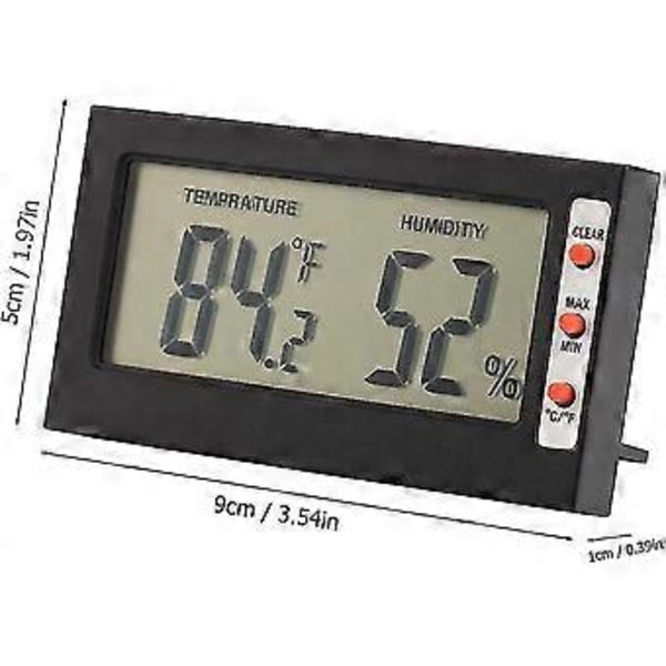 Digitalt LCD Hygrometer Indendørs Termometer Multifunktions Monitor Temperatur Fugtighedsmåler Monitor Til Kontor Soveværelse Stue Drivhus Dyrkning