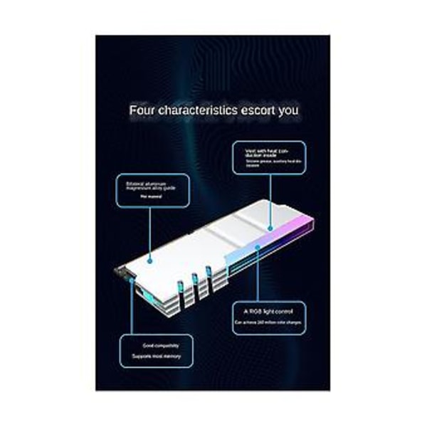 Dator Ddr4 Ddr5 5v Argb Sync Minneskylare PC Rgb Ram Kylfläns Er Ing Shim Ar