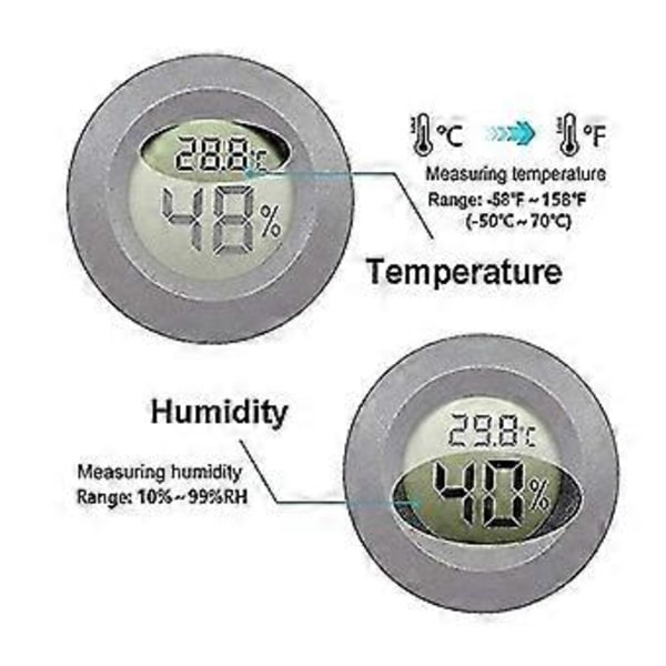 2-pack Mini Digital Hygrometer Mätare Inomhus Termometer, LCD-skärm Temperatur Utomhus Fuktighetsmätare För Humidorer Växthus Cigarrburkar Inku