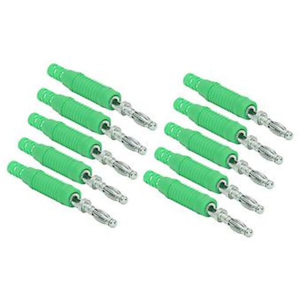 10 Set Banan Kontakt Hane Mässing PA Jack Kontakt Presspassning Isolering Tub Sond Adapter J.10031Grön