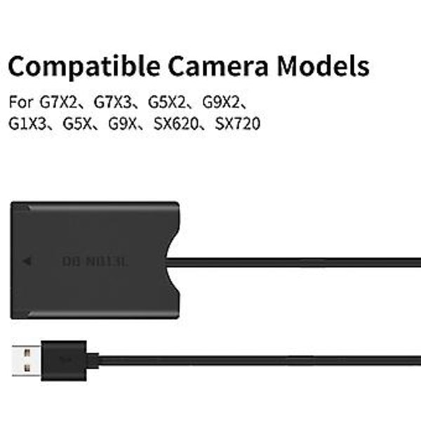 -13l Dummy-akku USB-A-adapterilla DC-kytkin G7x2 G7x3 G5x2 G9x2 G1x3 G5x G9x Sx620 Sx720 S -malleille