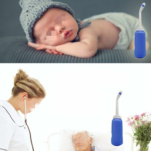 Bærbar bidet, 500 ml rejsebidet-flaske til håndholdt bidet-sprøjte til efterfødselsomsorg med dyser til udendørs camping, personligt toilet, personligt H