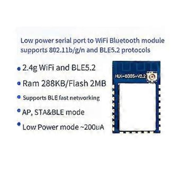 Modul Test Kit Seriell till WiFi+BLE5.2 Bluetooth Modul B35S Dual Mode Trådlös Överföring Låg Effekt Modul Test Kit