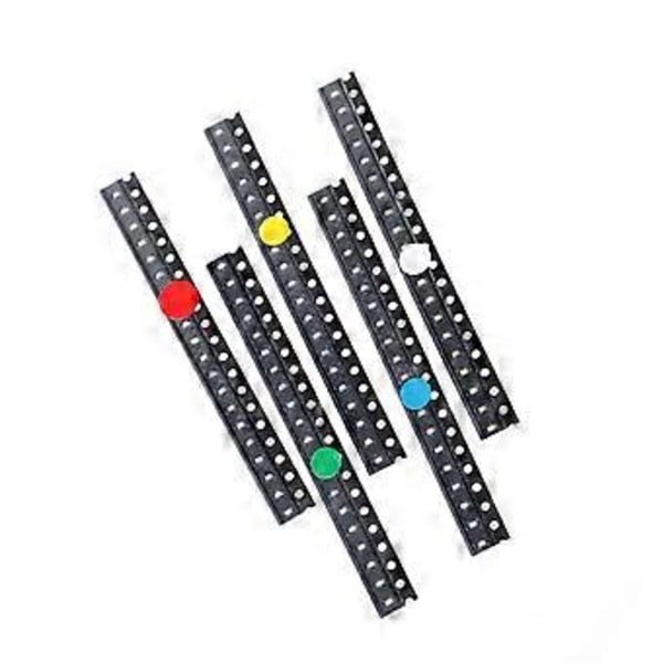 100 stk. 5 farver SMD 0603 LED Lys Rød Grøn Blå Gul Hvid Assorteret Sæt