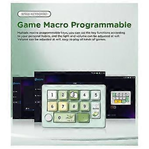 Tre-Mode Hot-Swappable Digitalt Mekanisk Tastatur Makro Definition RGB Gaming Mekanisk Tastatur Knap Hardware Grøn