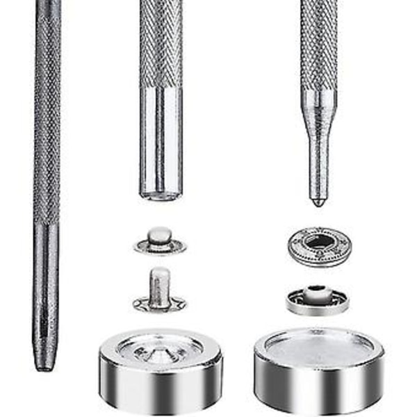 11 stk. Lærverktøy Rivetsett Med Base Universal For Rivetknapp/DIY/Håndverk/DIY/Punch