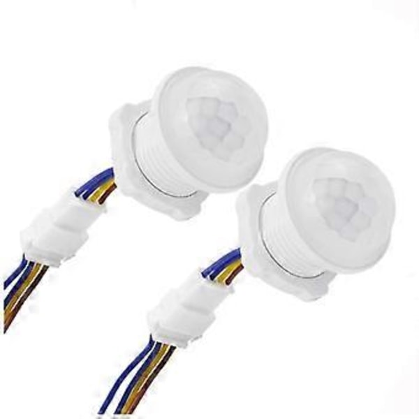2st Rörelsesensor Ljusbrytare 110-220V PIR Sensor Smart Detektion Tidsfördröjning Justerbar Infraröd Induktionsdetektor