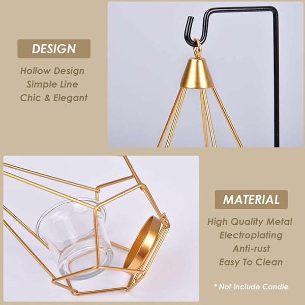 Ljusstakar Dekoration, Geometrisk Metall Ljusstake Smidesjärn Ljusstake Nordisk Stil Metall Tealight Hållare Geometrisk Metall Glas
