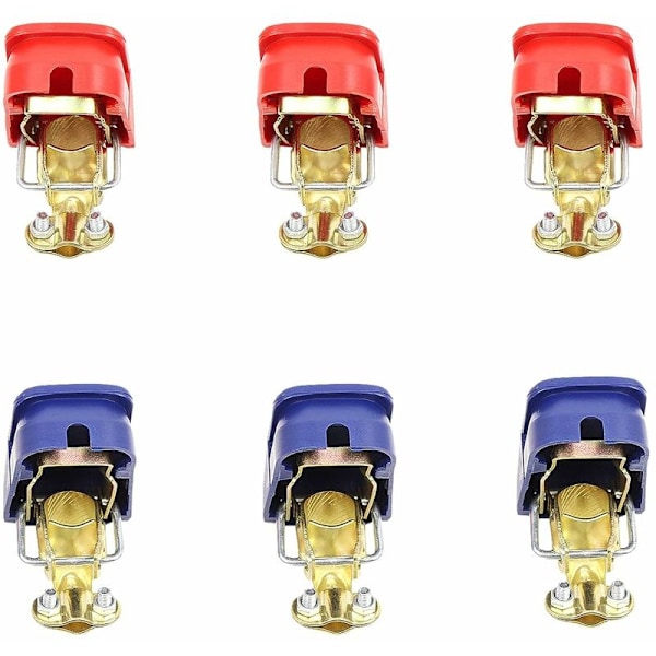 6 x Battery Terminals, Car Battery Terminals, 12V, Quick Clamps, Boat Battery Clamps,