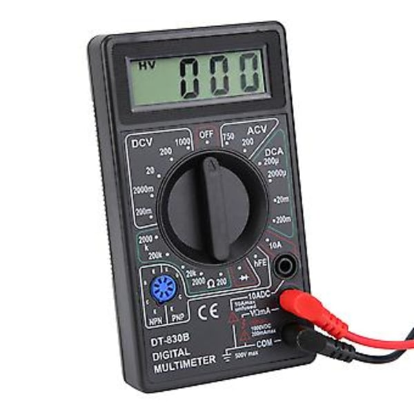 DT-830B Multifunktionell Portabel LCD Digital Multimeter Amp Volt Ohm Tester Voltmeter Ohmmeter MeterDT-830B Svart