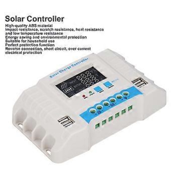 Aurinkolataussäädin Paneeli PWM 10A Kotitalous ABS-kuori LCD-näyttö MG2430Z 12V/24V