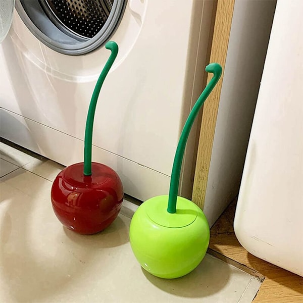 Toalettborste Toalettborsthållare Kreativ Vacker Körsbär Toalettborste Toalettborsthållare Set C