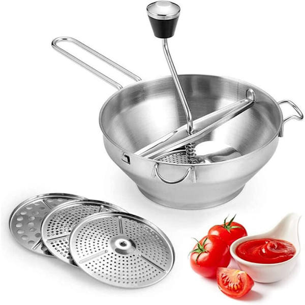 Handvevad barnmatsmalare, den perfekta roterande matkvarnen för tomatsås, potatis, barnmat eller konserver
