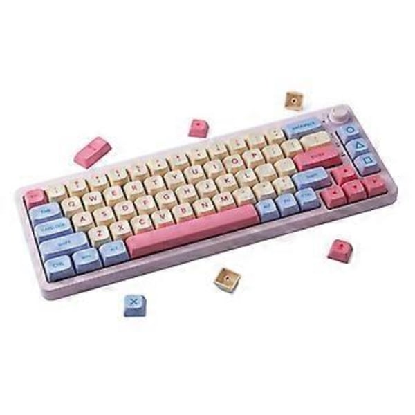 PBT Keycaps 132 Tangenter Bomullsgodis Tema Sublimering XDA Mekanisk Tangentbordsknapp för MX-brytare Personlig