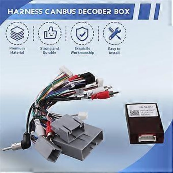 16-stifts Kabelhärva Adapter XINPU XP Canbus Decoder för 2009-2014 Android Radio Strömkabel