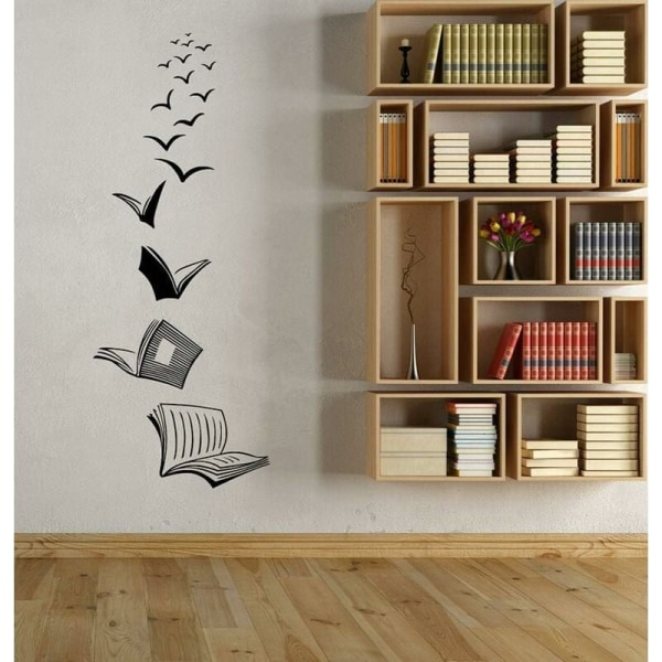 Open Book Wall Decal - Library School Classroom Wall Art Sticker - Study Room Bookstore Decoration