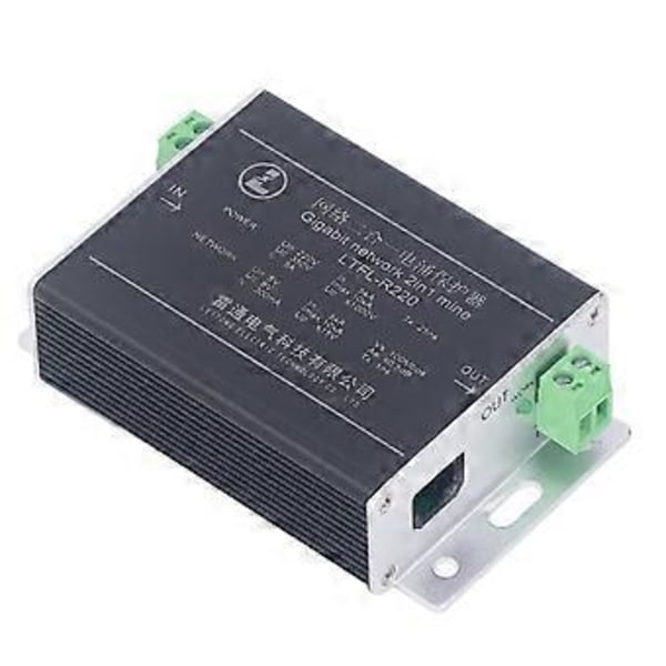 Gigabit Ethernet Overspenningsvern 2 I 1 Lynbeskytter Nettverk Tordenvær Arrestor 100 Mbps 220V DC
