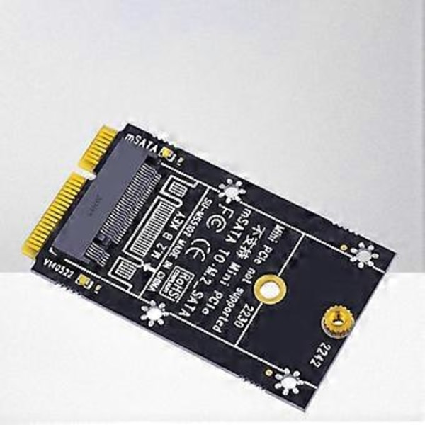 MSATA - M.2 SATA -sovitinlaajennuskortti, tukee SSD 2230 2242 6 Gbps nopea